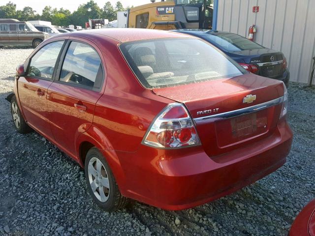 KL1TD56E29B605101 - 2009 CHEVROLET AVEO LS RED photo 3