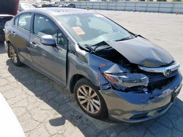 2HGFB2F90CH592667 - 2012 HONDA CIVIC EXL GRAY photo 1