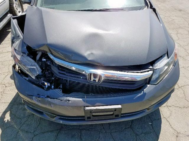 2HGFB2F90CH592667 - 2012 HONDA CIVIC EXL GRAY photo 7