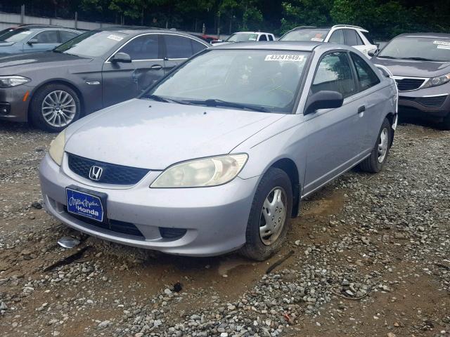 1HGEM22175L080285 - 2005 HONDA CIVIC DX V SILVER photo 2