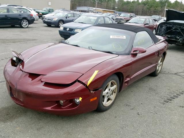 2G2FS32K612136240 - 2001 PONTIAC FIREBIRD MAROON photo 2