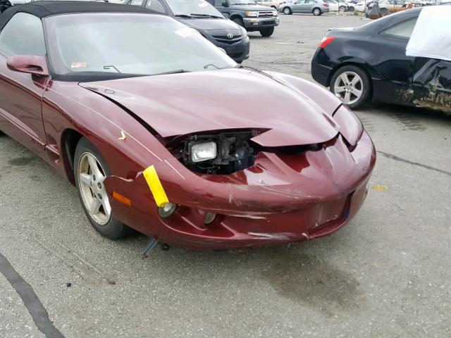 2G2FS32K612136240 - 2001 PONTIAC FIREBIRD MAROON photo 9