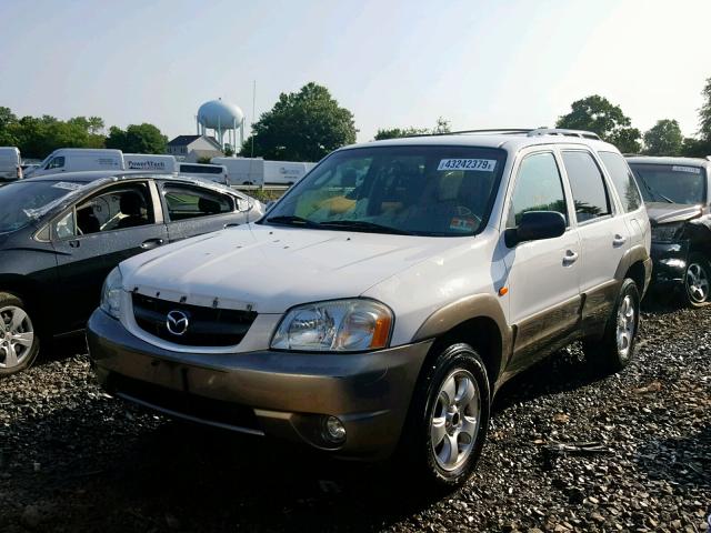 4F2CZ04174KM26722 - 2004 MAZDA TRIBUTE LX WHITE photo 2