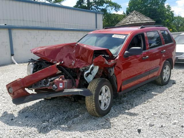 1J4GR48K65C714894 - 2005 JEEP GRAND CHER RED photo 2