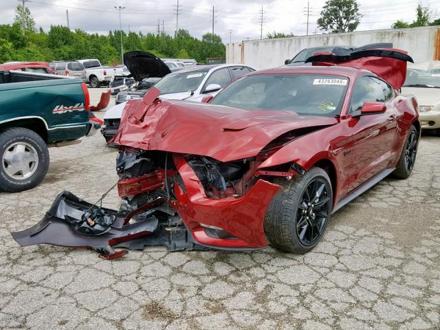 1FA6P8CF5H5258071 - 2017 FORD MUSTANG GT RED photo 2