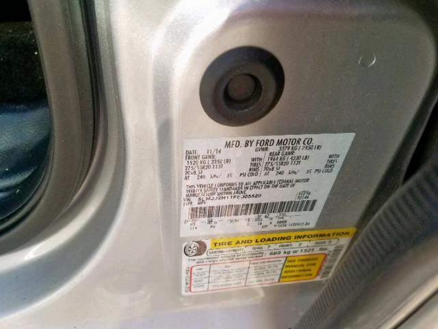 5LMJJ2HT1FEJ05520 - 2015 LINCOLN NAVIGATOR ვერცხლისფერი ფოტო 10