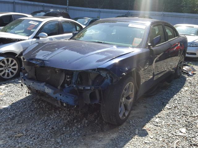 2C3CDXHGXFH886543 - 2015 DODGE CHARGER SX BLUE photo 2