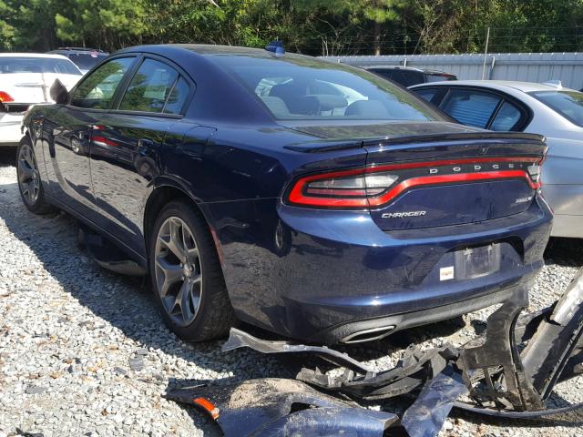 2C3CDXHGXFH886543 - 2015 DODGE CHARGER SX BLUE photo 3