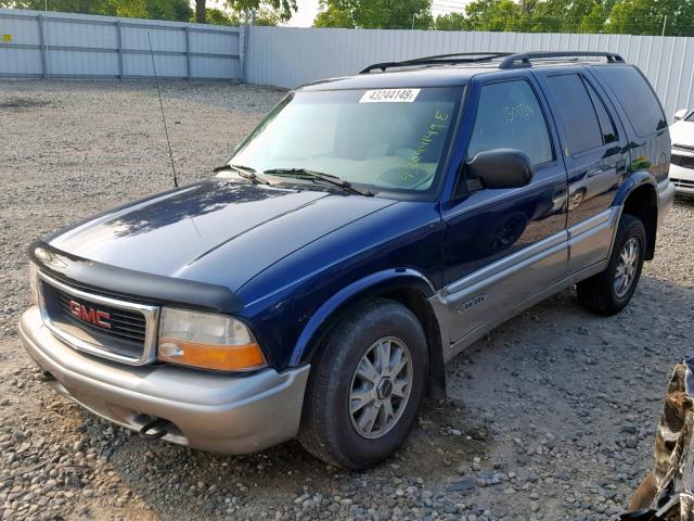 1GKDT13W612189410 - 2001 GMC JIMMY BLUE photo 2