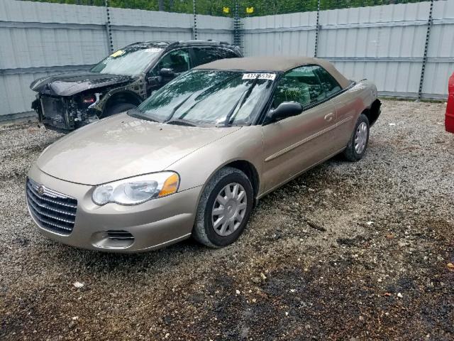 1C3EL45X94N156075 - 2004 CHRYSLER SEBRING LX GOLD photo 2