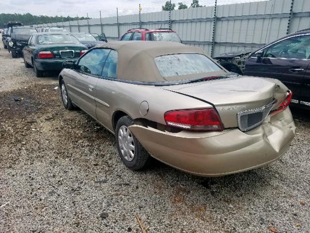 1C3EL45X94N156075 - 2004 CHRYSLER SEBRING LX GOLD photo 3