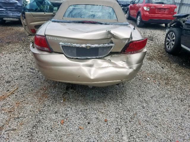 1C3EL45X94N156075 - 2004 CHRYSLER SEBRING LX GOLD photo 9