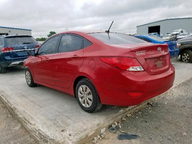 KMHCT4AE1GU977796 - 2016 HYUNDAI ACCENT SE RED photo 3