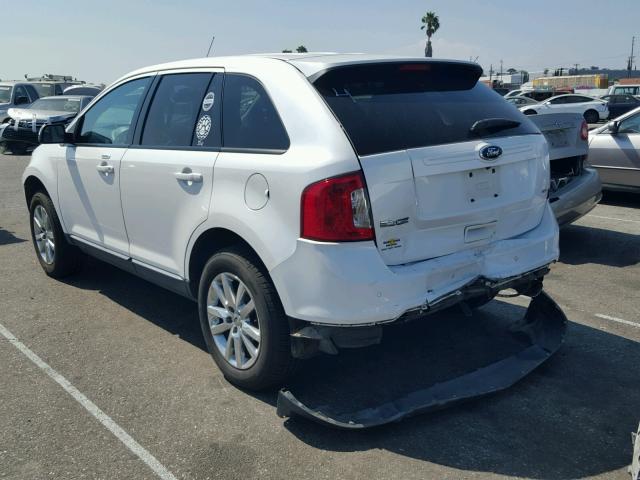 2FMDK3JC0DBB64032 - 2013 FORD EDGE SEL WHITE photo 3