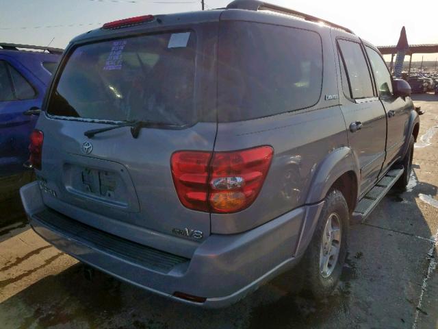 5TDZT38A71S018703 - 2001 TOYOTA SEQUOIA LI GRAY photo 4