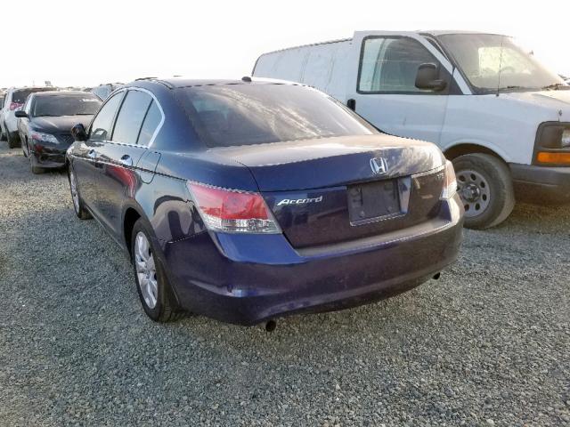 1HGCP368X8A020089 - 2008 HONDA ACCORD EXL BLUE photo 3