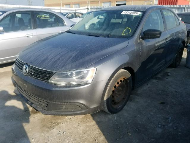 3VW1K7AJ7BM395726 - 2011 VOLKSWAGEN JETTA BASE GRAY photo 2