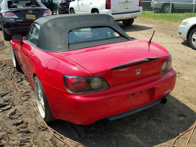 JHMAP11461T000428 - 2001 HONDA S2000 RED photo 3