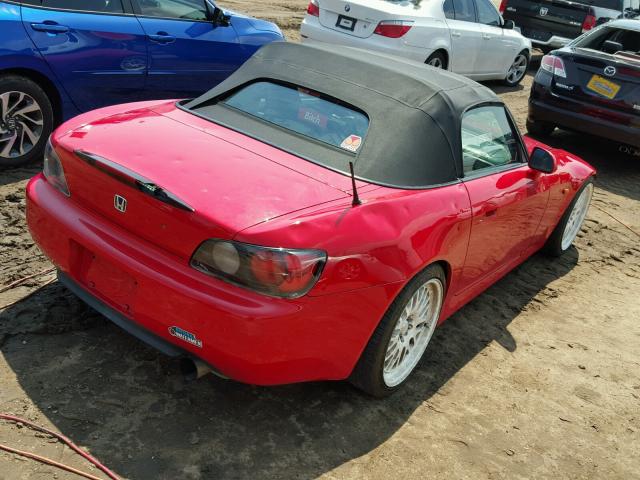 JHMAP11461T000428 - 2001 HONDA S2000 RED photo 4