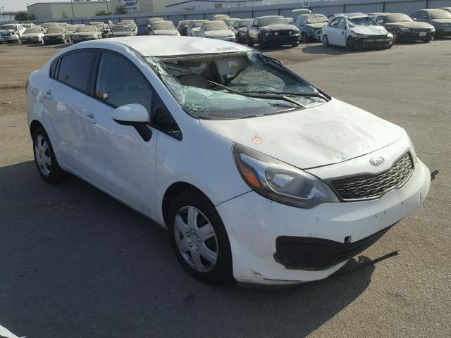 KNADM4A38D6108159 - 2013 KIA RIO LX WHITE photo 1