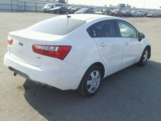 KNADM4A38D6108159 - 2013 KIA RIO LX WHITE photo 4