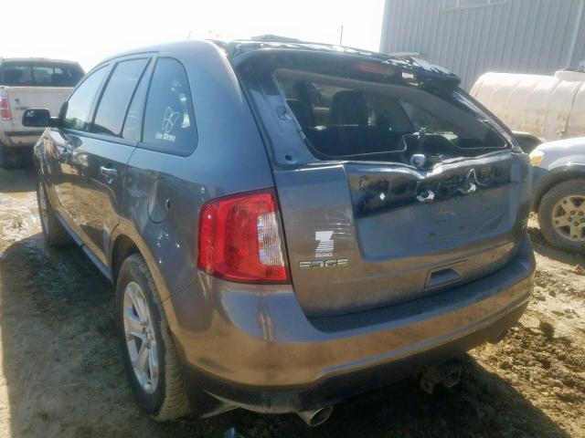 2FMDK4JC8DBB31639 - 2013 FORD EDGE SEL BROWN photo 3