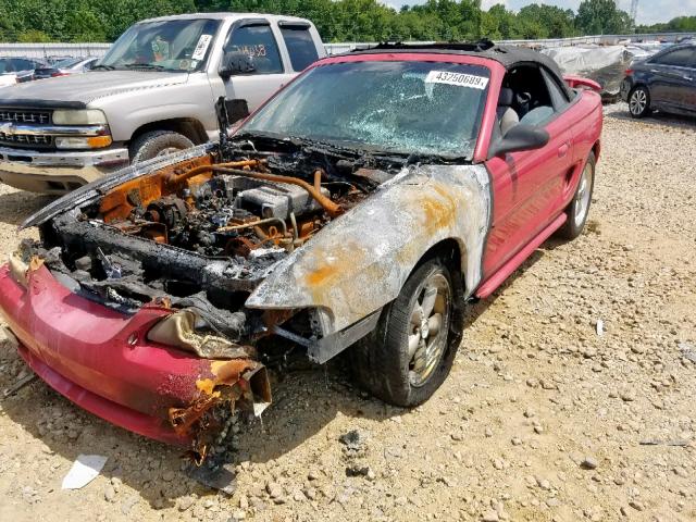 1FALP45T5SF196574 - 1995 FORD MUSTANG GT RED photo 2