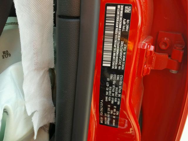 ZACCJAAB8JPG79382 - 2018 JEEP RENEGADE S 红色 照片 10