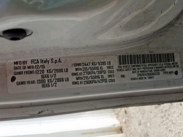 ZFBERFAT6G6B83201 - 2016 RAM PROMASTER 白色 照片 10