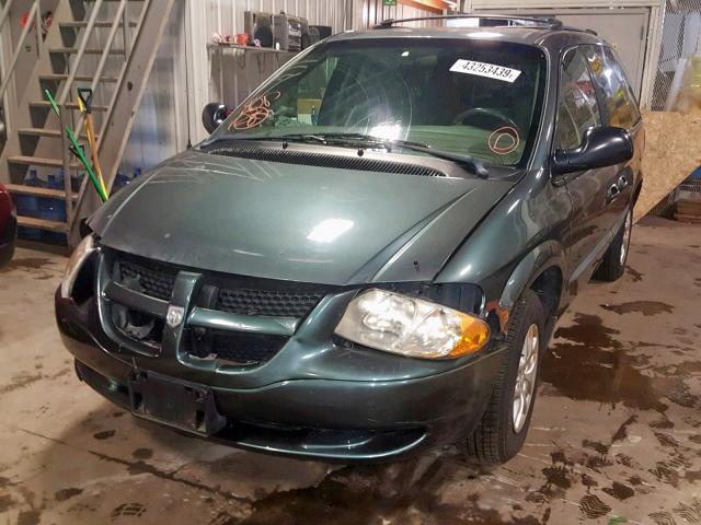 1B8GP45322B604009 - 2002 DODGE CARAVAN SP BLUE photo 2