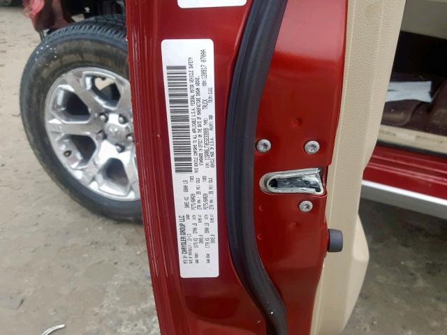 1C6RR6JT0ES233999 - 2014 RAM 1500 LARAM RED photo 10