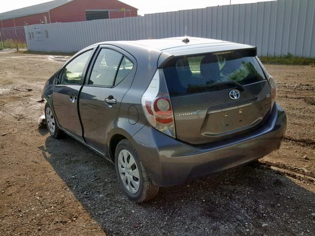 JTDKDTB34C1502188 - 2012 TOYOTA PRIUS C GRAY photo 3