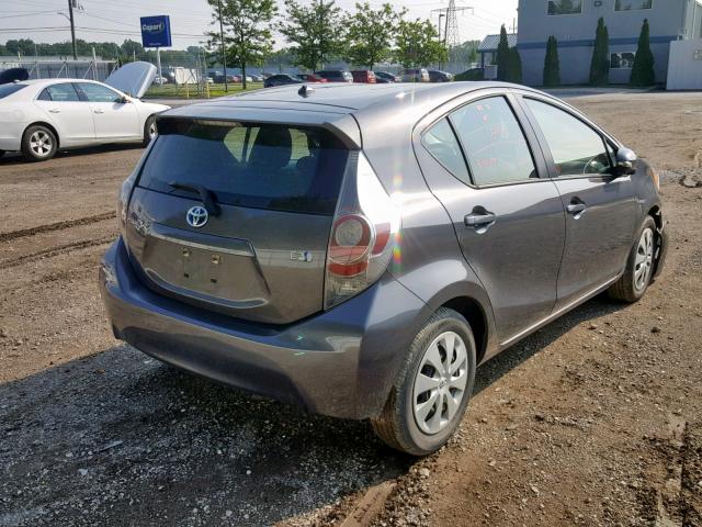 JTDKDTB34C1502188 - 2012 TOYOTA PRIUS C GRAY photo 4