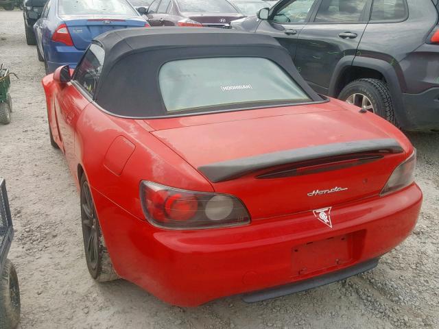 JHMAP11401T004863 - 2001 HONDA S2000 RED photo 3