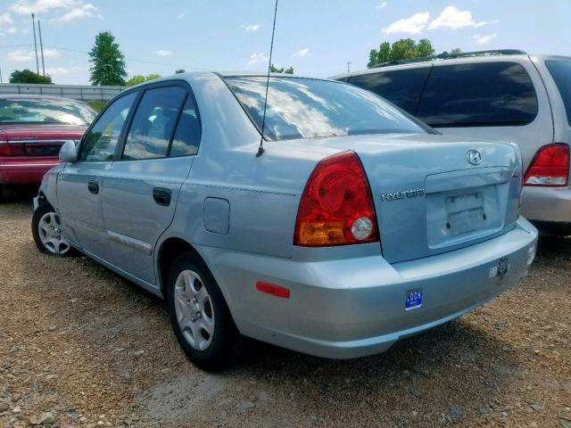 KMHCG45C24U553438 - 2004 HYUNDAI ACCENT GL SILVER photo 3