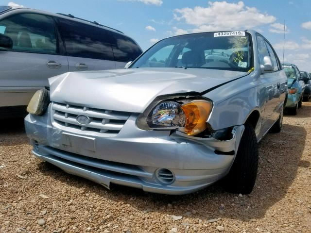 KMHCG45C24U553438 - 2004 HYUNDAI ACCENT GL SILVER photo 9