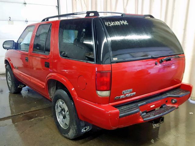 1GNDT13X04K132409 - 2004 CHEVROLET BLAZER RED photo 3