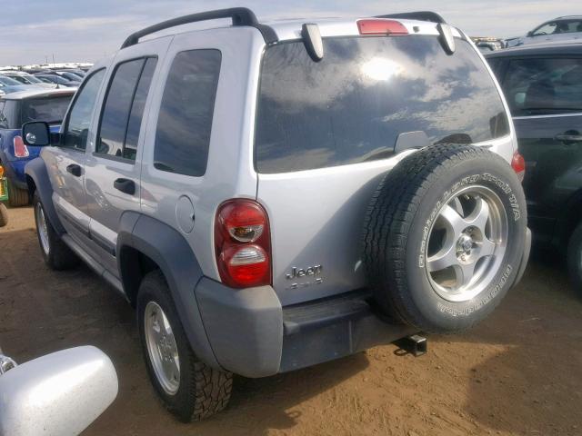 1J4GL48KX7W510084 - 2007 JEEP LIBERTY SP SILVER photo 3