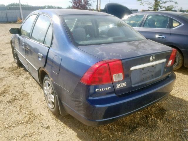 2HGES15103H905508 - 2003 HONDA CIVIC DX BLUE photo 3