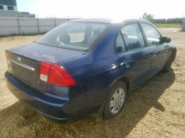 2HGES15103H905508 - 2003 HONDA CIVIC DX BLUE photo 4