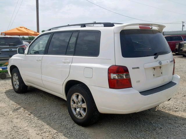 JTEGP21A740032636 - 2004 TOYOTA HIGHLANDER WHITE photo 3