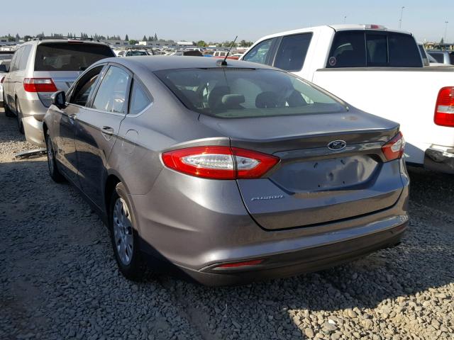 3FA6P0G71ER337444 - 2014 FORD FUSION S GRAY photo 3