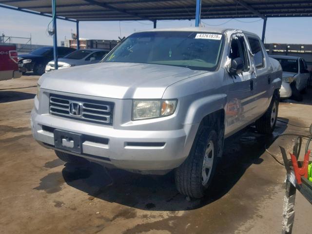 2HJYK16287H501909 - 2007 HONDA RIDGELINE SILVER photo 2