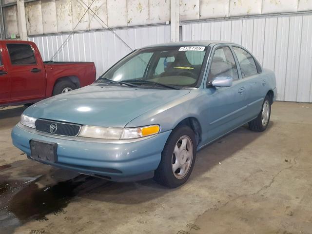 1MELM6536TK635707 - 1996 MERCURY MYSTIQUE G BLUE photo 2