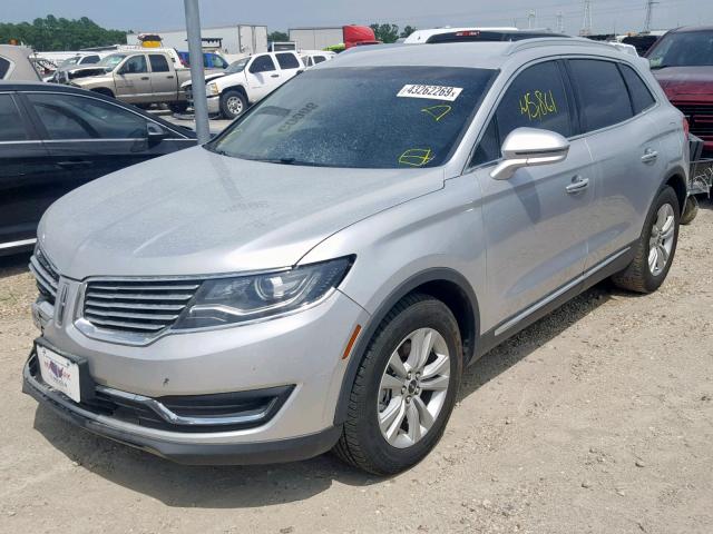 2LMTJ6JR8GBL40886 - 2016 LINCOLN MKX PREMIE SILVER photo 2