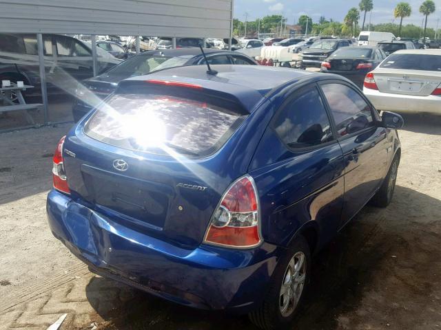 KMHCM3AC9AU157396 - 2010 HYUNDAI ACCENT BLU BLUE photo 4