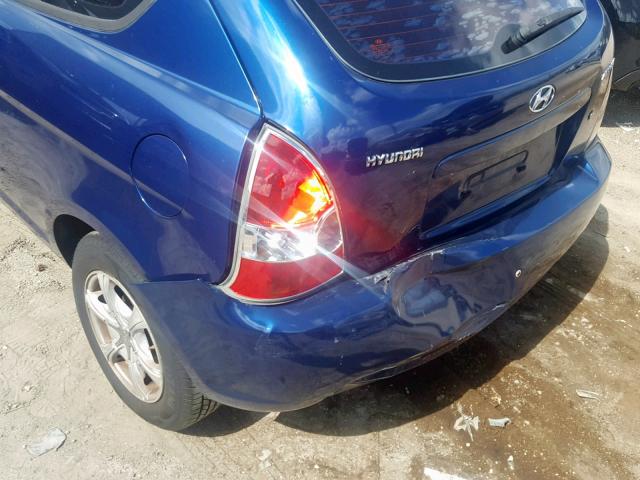 KMHCM3AC9AU157396 - 2010 HYUNDAI ACCENT BLU BLUE photo 9