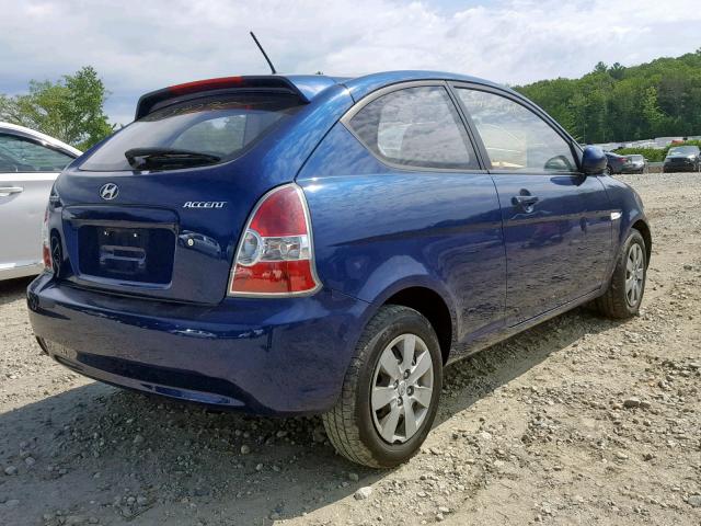 KMHCM3AC7AU184323 - 2010 HYUNDAI ACCENT BLU BLUE photo 4