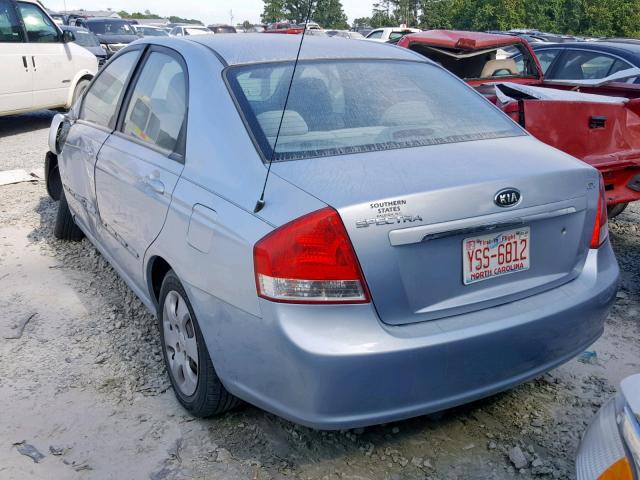 KNAFE121X75414081 - 2007 KIA SPECTRA EX BLUE photo 3