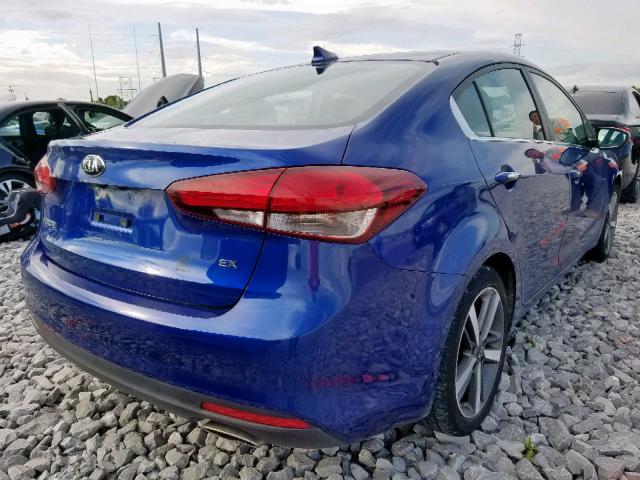 3KPFL4A87HE071910 - 2017 KIA FORTE EX BLUE photo 4